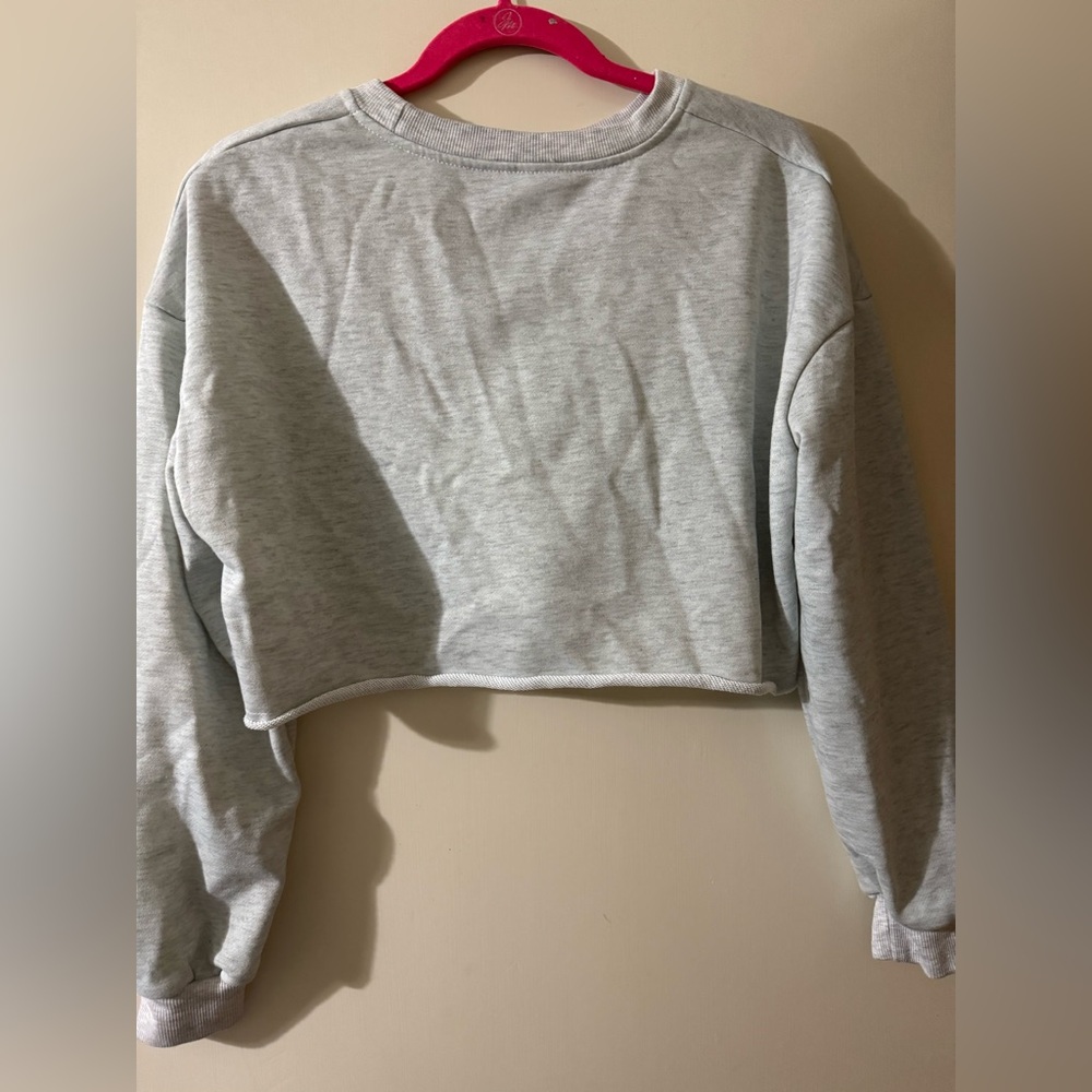 Light Gray Women's Cropped Sweatshirt